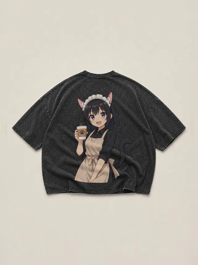 Cat-Eared Barista With Coffee