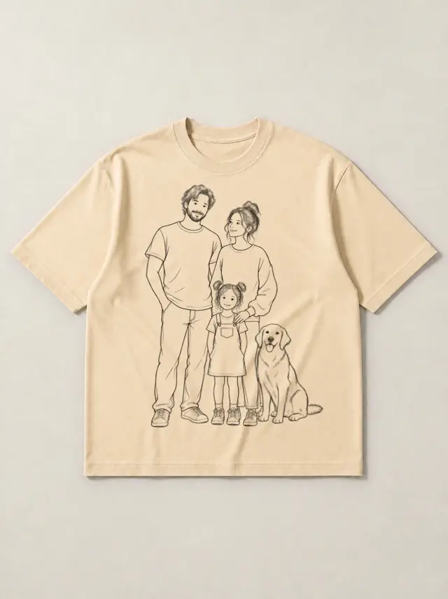 Family in One Continuous Line