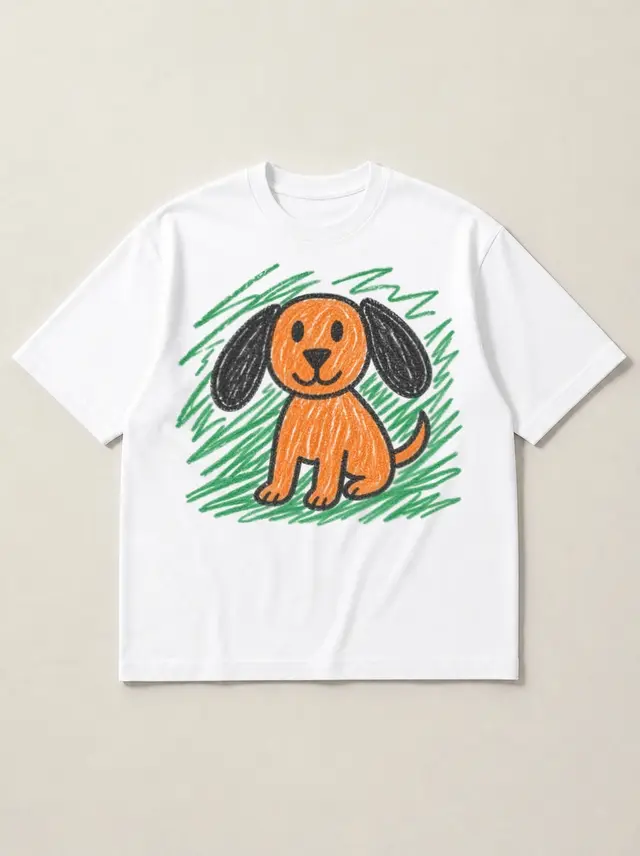 Dog in Crayon, Ears Too Big