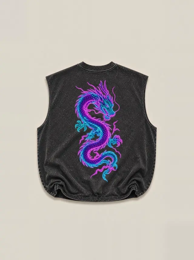 Neon-Tube Dragon, Coiled